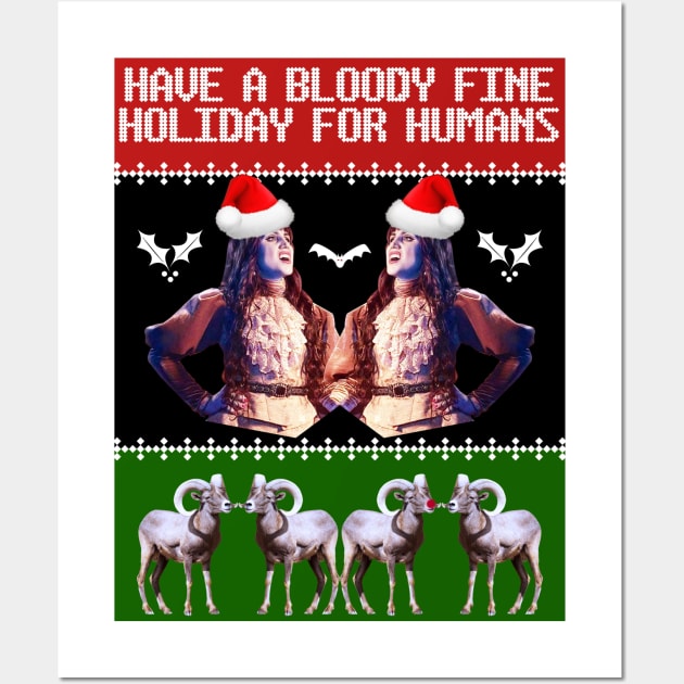 What We Do In the Shadows Christmas Sweater—Have a Bloody Fine Holiday for Humans Wall Art by Xanaduriffic